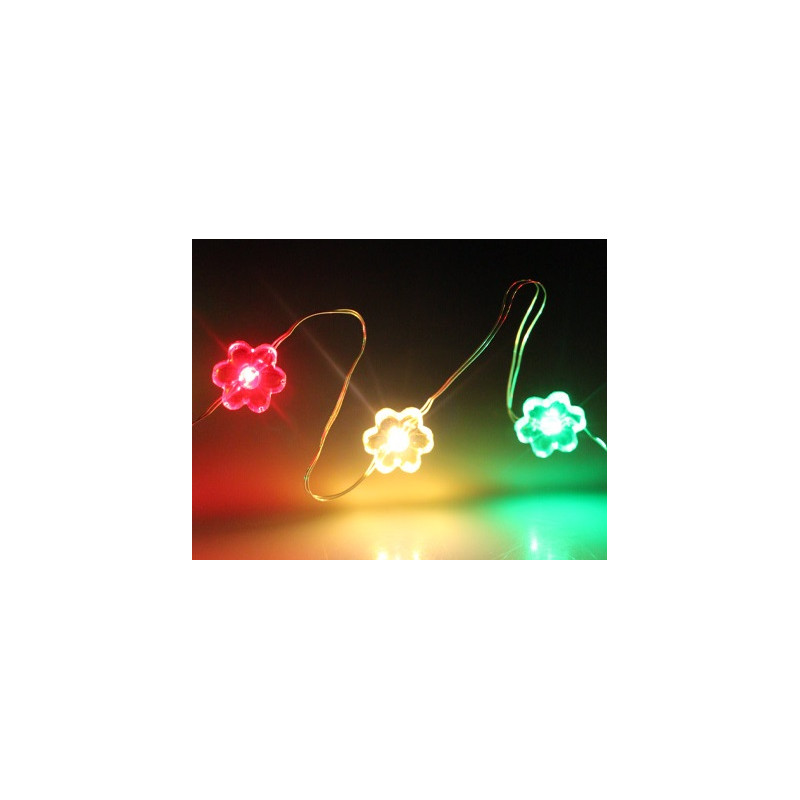 Led Lichtsnoer - 20 bloemetjes - Rood-Geel-Groen