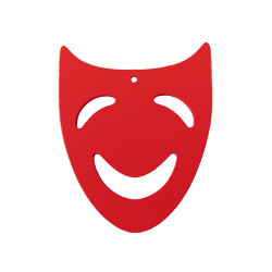 Houten maskers - Rood-Geel-Groen - 9x11cm
