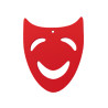Houten maskers - Rood-Geel-Groen - 9x11cm