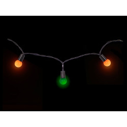 Carnaval LED Verlichting - Kruikenstad - 50 lampjes - Groen-Oranje
