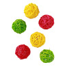 Deco ballen Stro 6 cm Rood-Geel-Groen - 15 Stuks