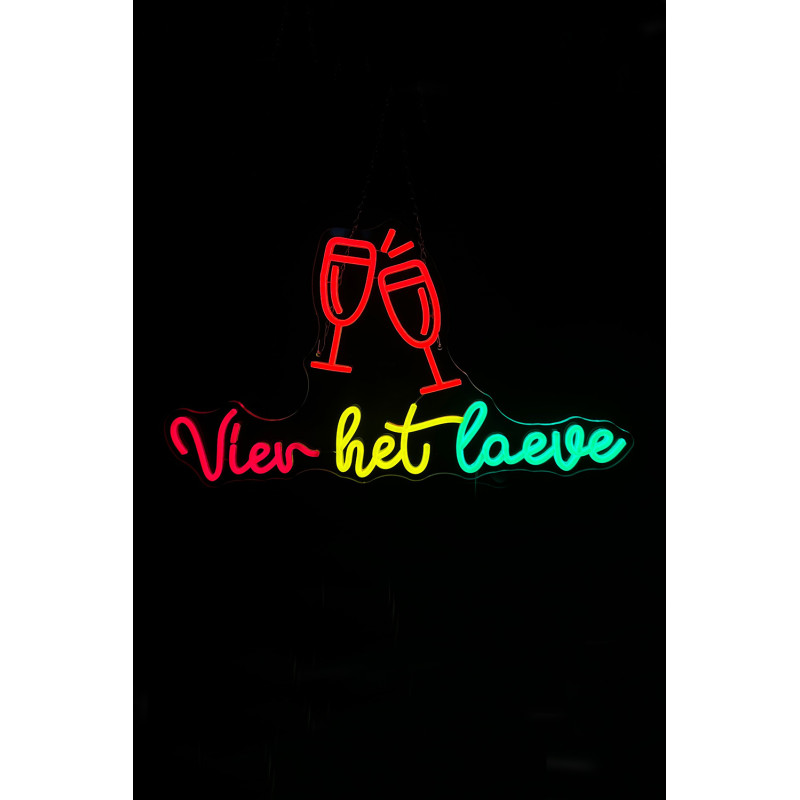 LED Neon Sign - Vier het Laeve - 60 x 33 cm