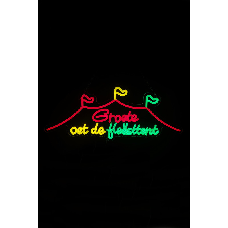 LED Neon Sign - Groete oet de fiesttent - 60 x 25 cm