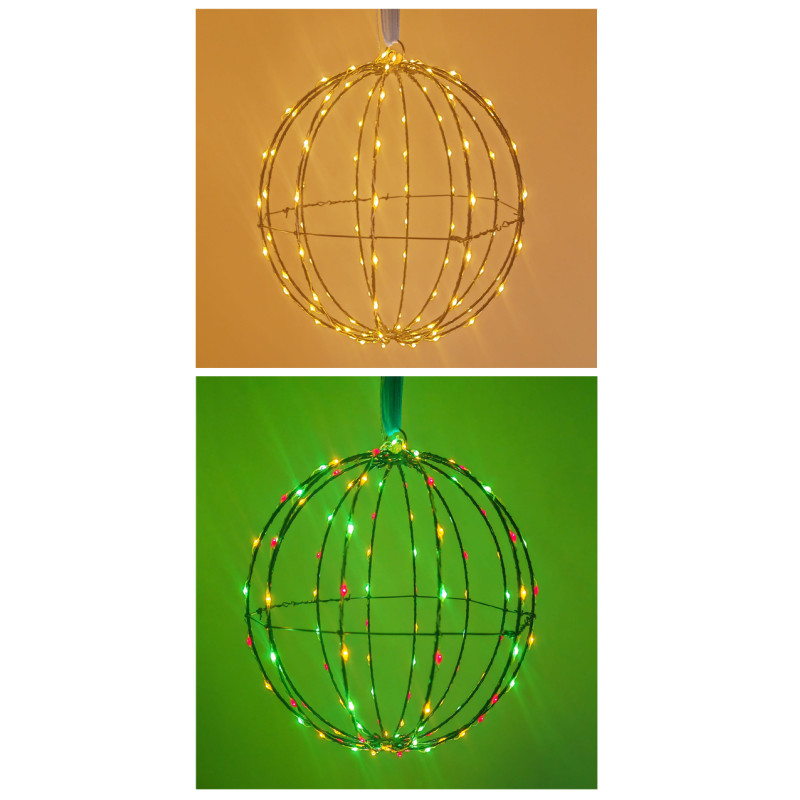 Lichtbol met LED-verlichting - 30 cm - 2in1