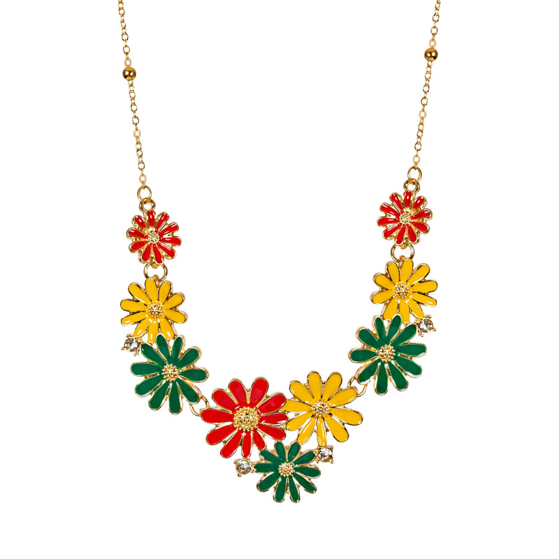 Ketting bloemetjes Rood-Geel-Groen