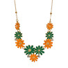 Ketting bloemetjes Oranje/Groen