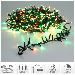 Carnaval LED verlichting - Rood/Geel/Groen - Voor Binnen & Buiten IP44 - Met Timer - 400 LED - 8M