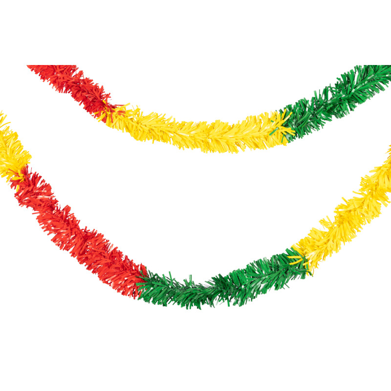 Brandvertragende PVC Guirlande rood-geel-groen blokken 5m - Ø 12 cm