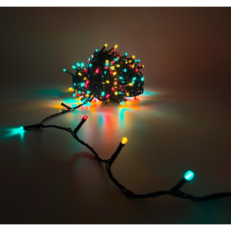 Carnaval LED verlichting - Rood-Geel-Groen - Voor Binnen & Buiten IP44 - Met Timer - 240 LED - 14 meter