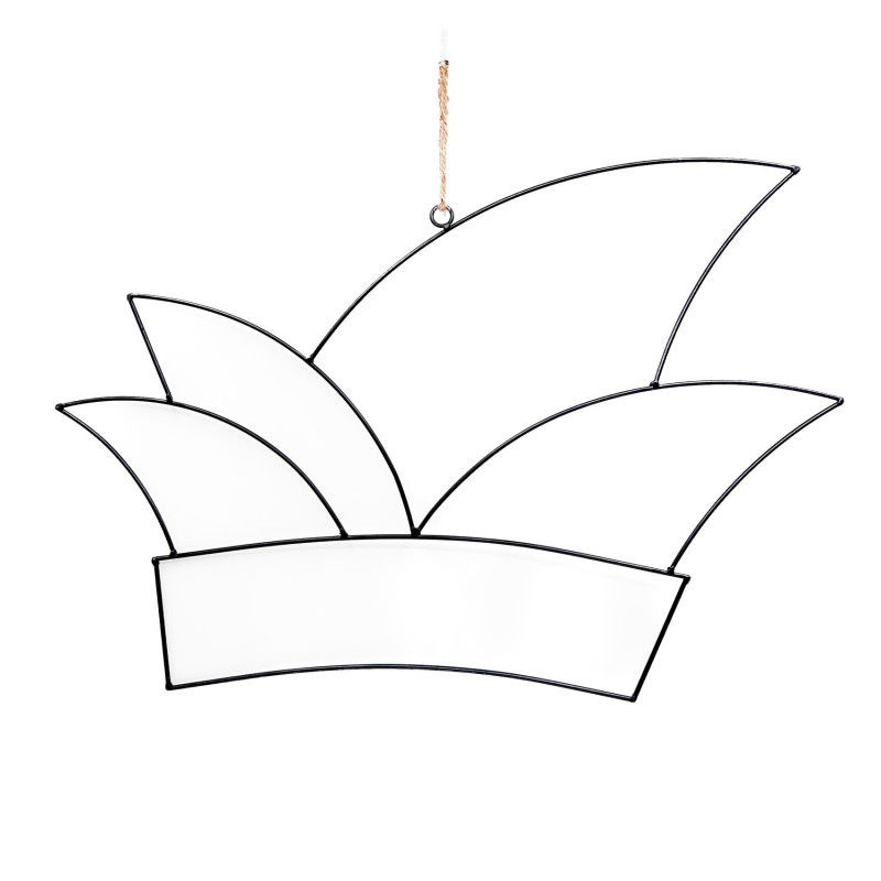 Metalen frame - prinsenmuts - steek - hangend - 57 cm
