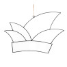 Metalen frame - prinsenmuts - steek - hangend - 57 cm