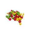 Houten bolletjes rood-geel-groen 1-2 cm