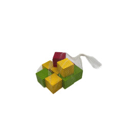 Houten blokjes rood - geel - groen 10 stuks 4 x 4 cm