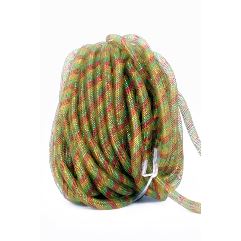 Decoratie tube rood-geel-groen 16 mm - 2,5 meter
