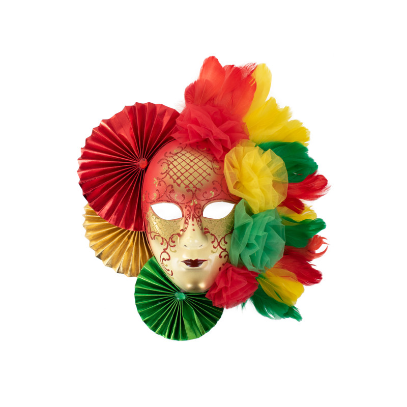 Carnavalsmasker - Rood Geel Groen