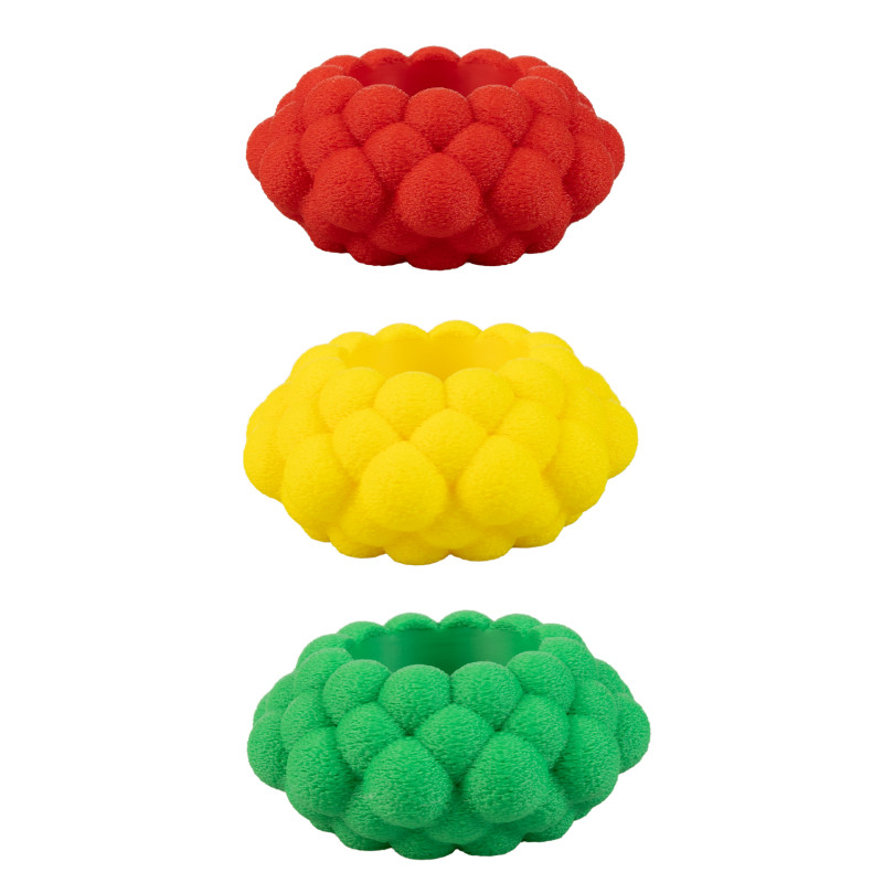 Carnaval Theelichthouder set van 3 - rood-geel-groen - 3D Print